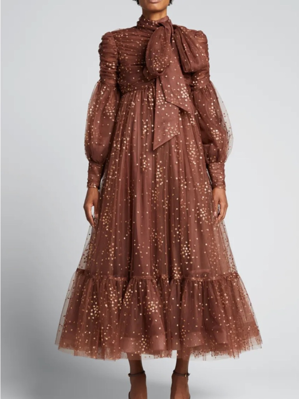 Zimmermann Brown Tulle Gown - 0 - Picture 2 of 3